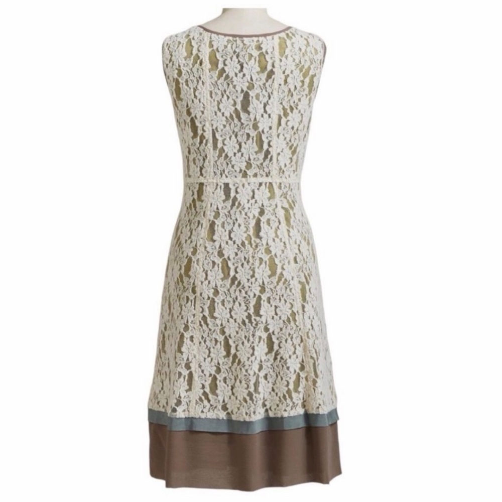 SUNDANCE Boho Ivory Lace Silk Trim Sleeveless A-Line Orly Dress 6 - Picture 2 of 16